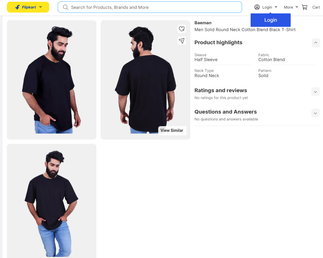 Flipkart Listing Oversized Tee